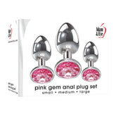 Adam & Eve Pink Gem Anal Plug Set - - Butt Plugs
